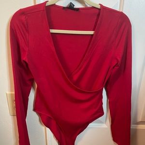 Red Crossover Bodysuit